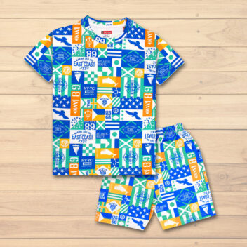 Boys & Girls Casual T-shirt Shorts  (Blue)