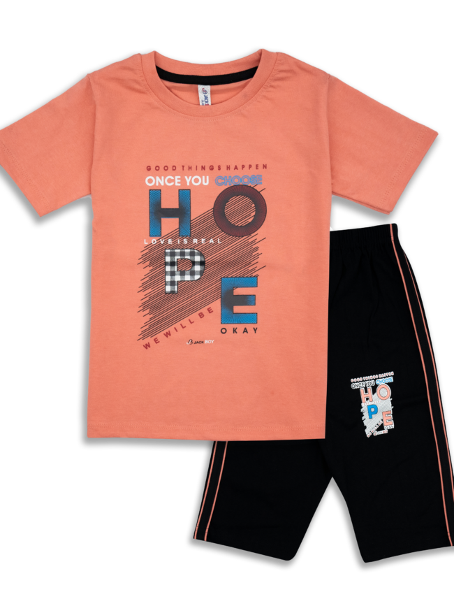 Kids T-Shirt (Coral & Black)