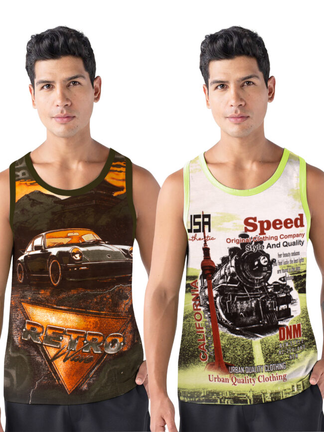 Men's Sleeveless Vest 2pcs Combo (CAR+TRAIN)
