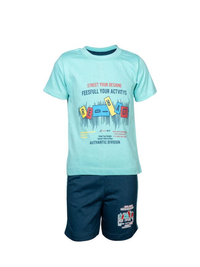 Kids T-Shirt (Turquoise & Airforce)