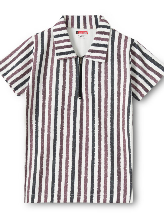 Kids T-Shirt (Maroon Stripes)